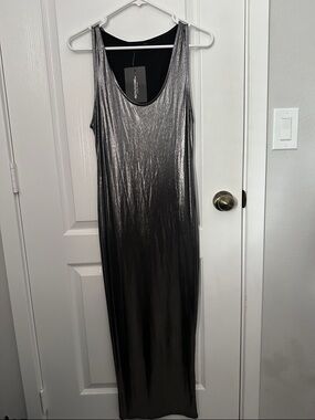 PrettyLittleThing Metallic Silver Tank Maxi Dress